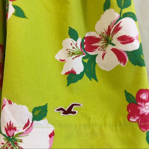 Hollister Strapless Mini Dress Floral Skater Neon - Picture 4 of 8